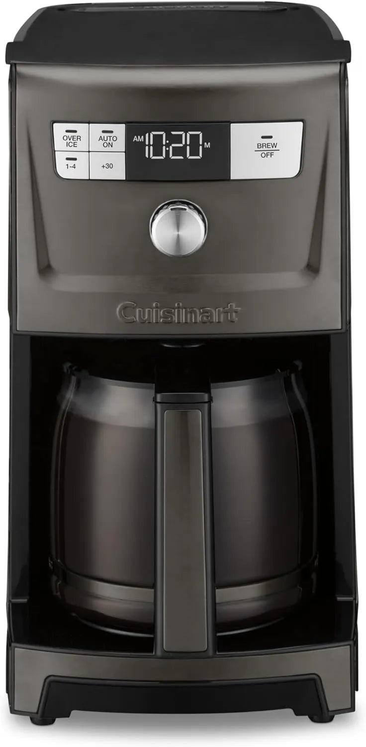 Cuisinart 14-Cup Drip Coffee Maker, 4 Cup, Programmable Brewing, Stainless Steel, Glass Carafe, DCC-3500BKS, Brew Pause, Brew Strength Control