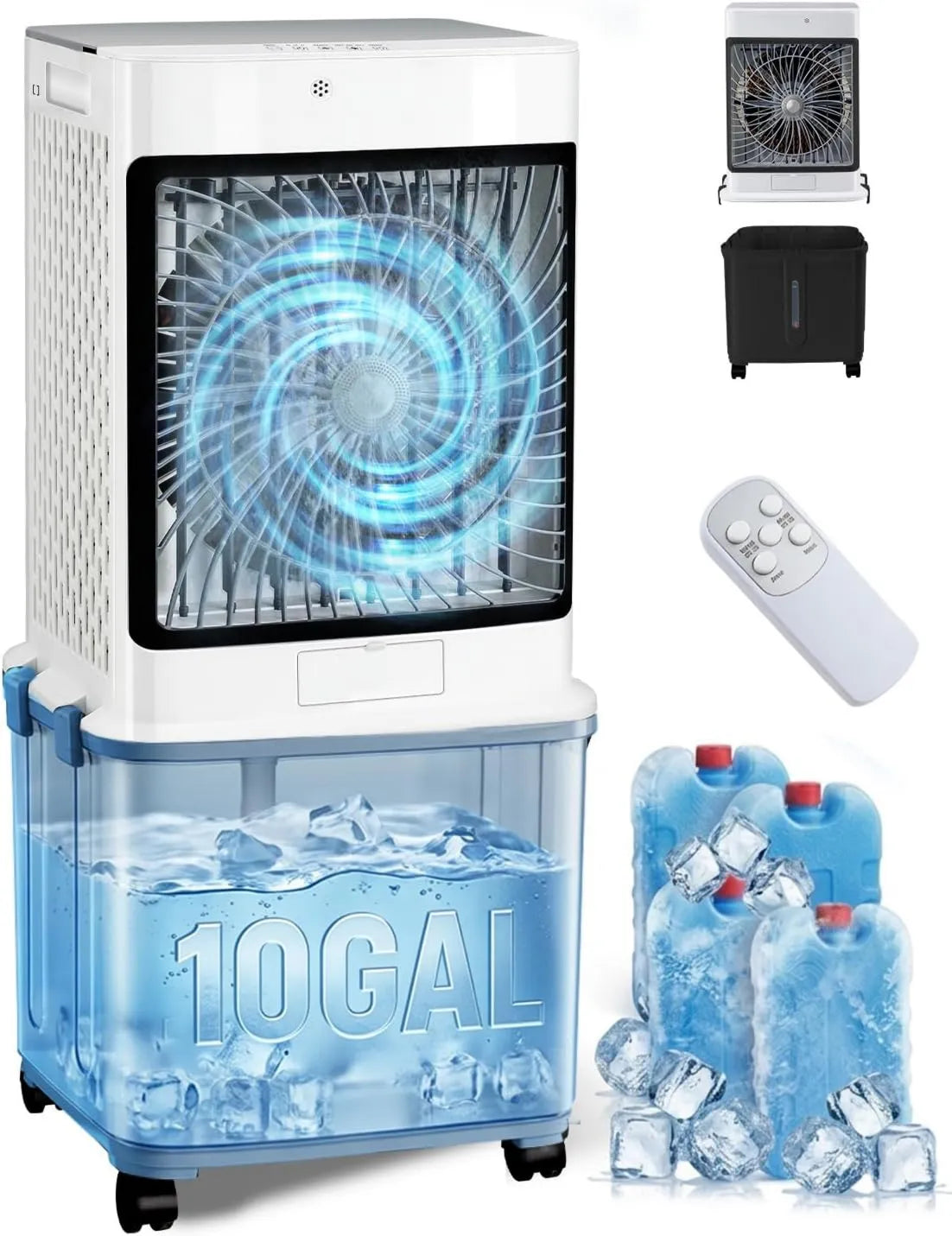 10-Gallon, 10-Gallon Evaporative Air Cooler, Swamp Coolers Portable Air Conditioners, Compact Portable Design