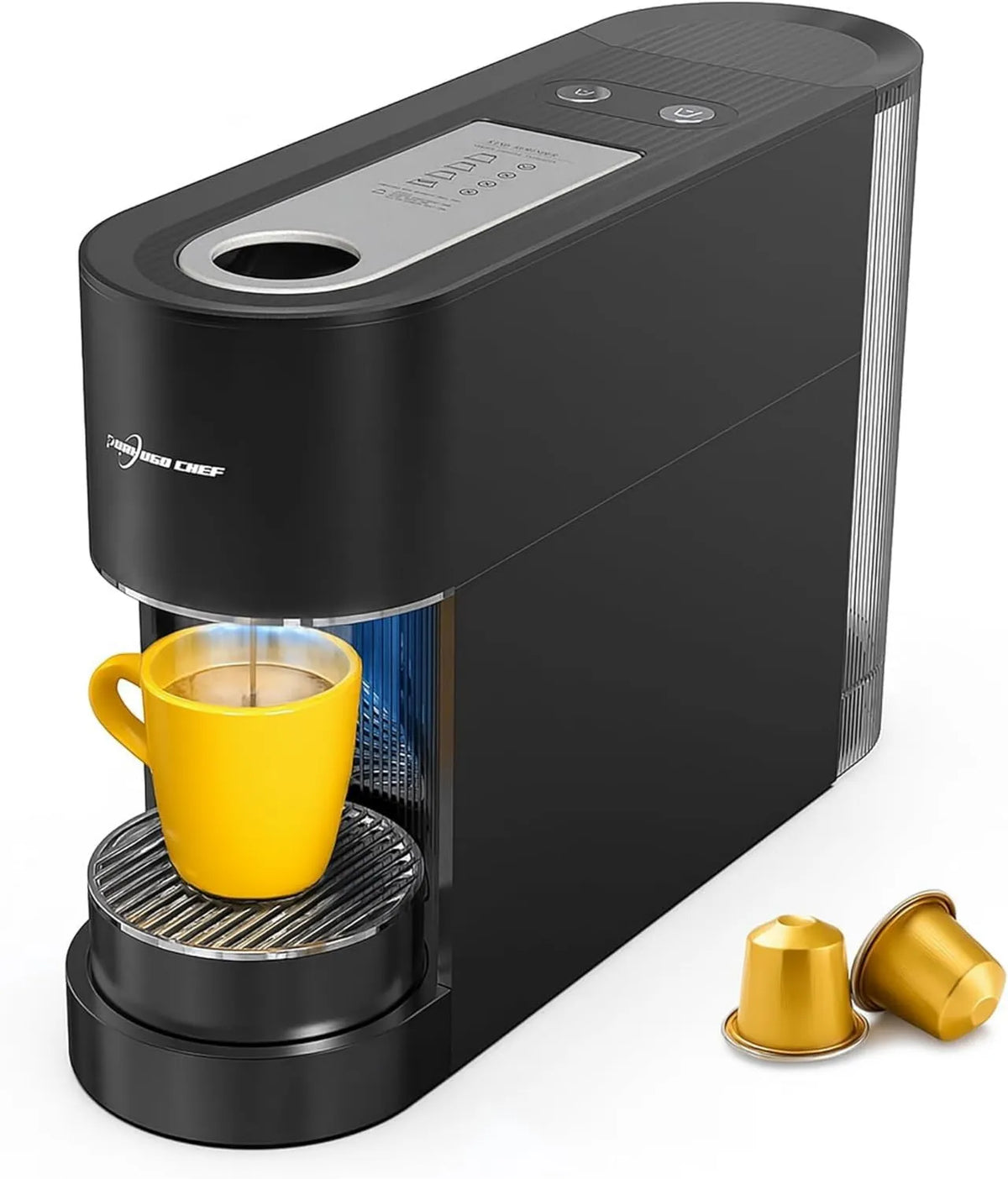 Nespresso CM-C07-A Espresso Machine, Touch Controls, Compact Portable Design, 20 Bar, 33.8oz, 33.8oz Removable Tank