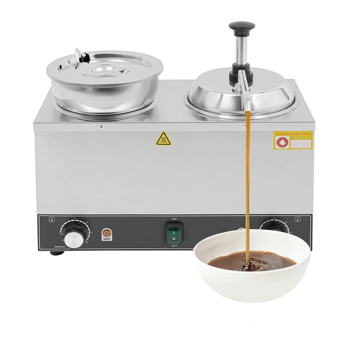 Nacho Cheese Warmer Dispenser, 2L, 4L, Commercial-Grade Design