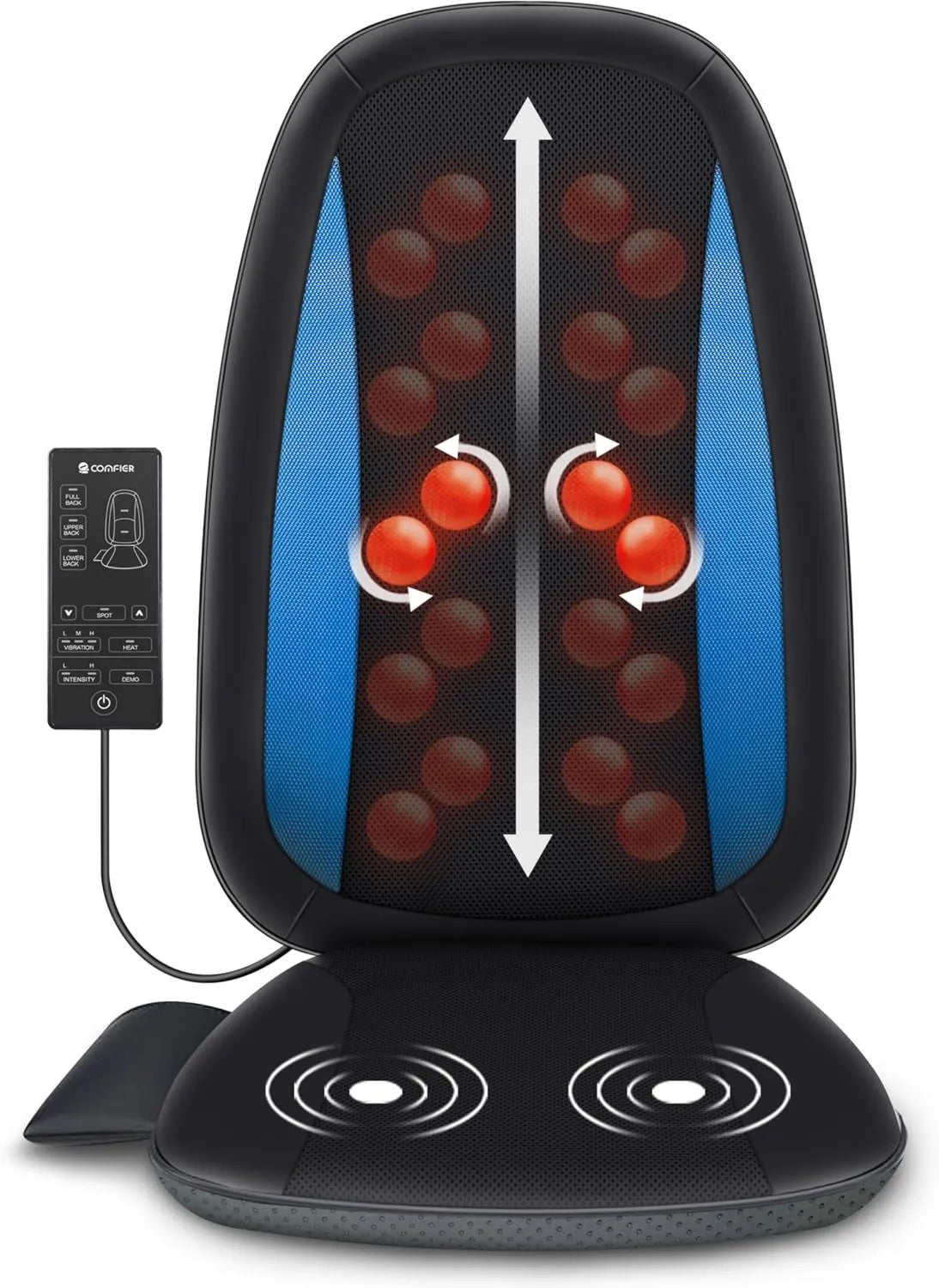 Massage Chair, COMFIER Shiatsu Back Massager with Heat, Deep Tissue Kneading Chair Massager Pad, Massage Seat Cushion for Back Pain Relief