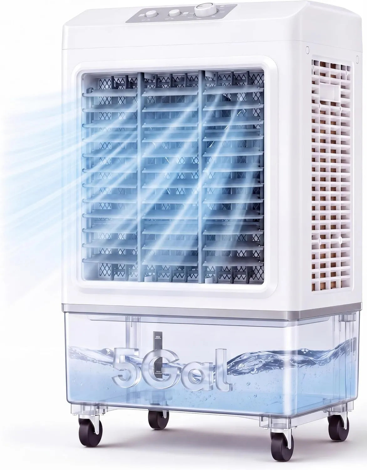 3600CFM, Timer, Compact Portable Design, 8 Gal, 3-in-1, 100° Swing, Swamp Cooler, 4 Ice Box for Home