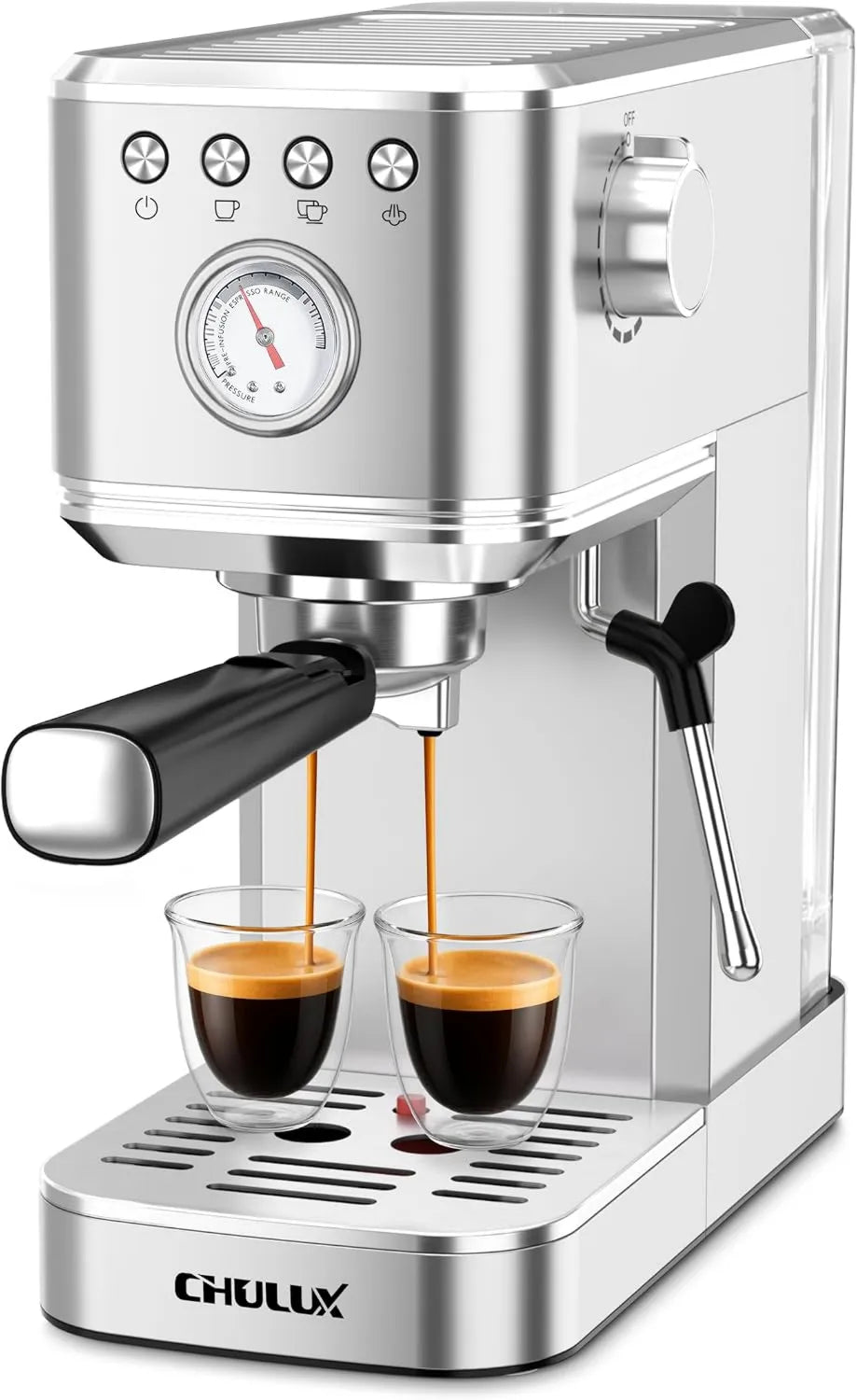 Espresso Machine, CHULUX, Countertop Coffee Maker with Pressure Brewing