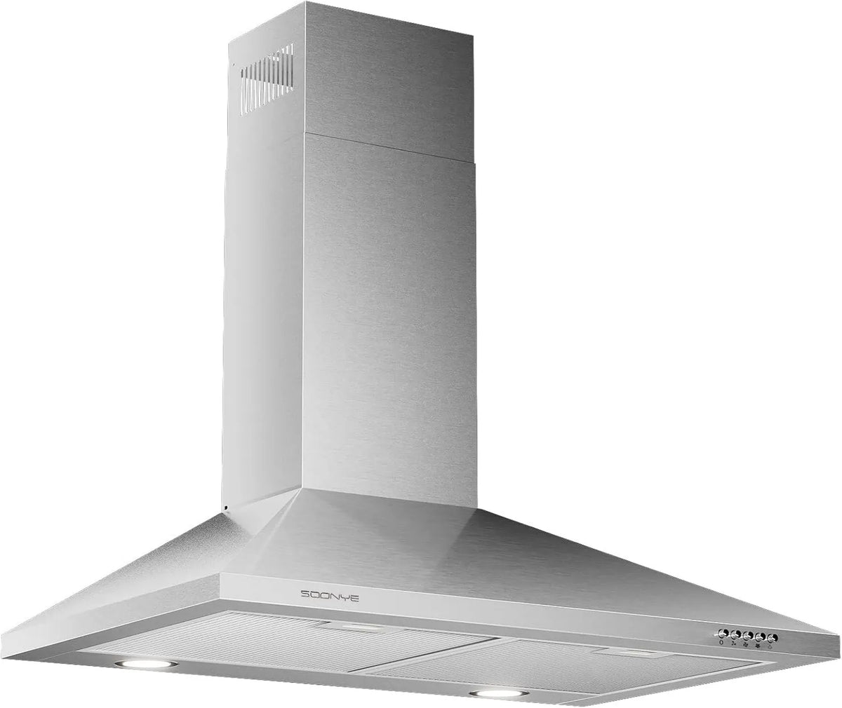 Range Hood LED Lighting and, 450 CFM, 30 Inch, 3 Speed, Stainless Steel, Wall-Mountable, LED Lighting and Dishwasher Safe Filters