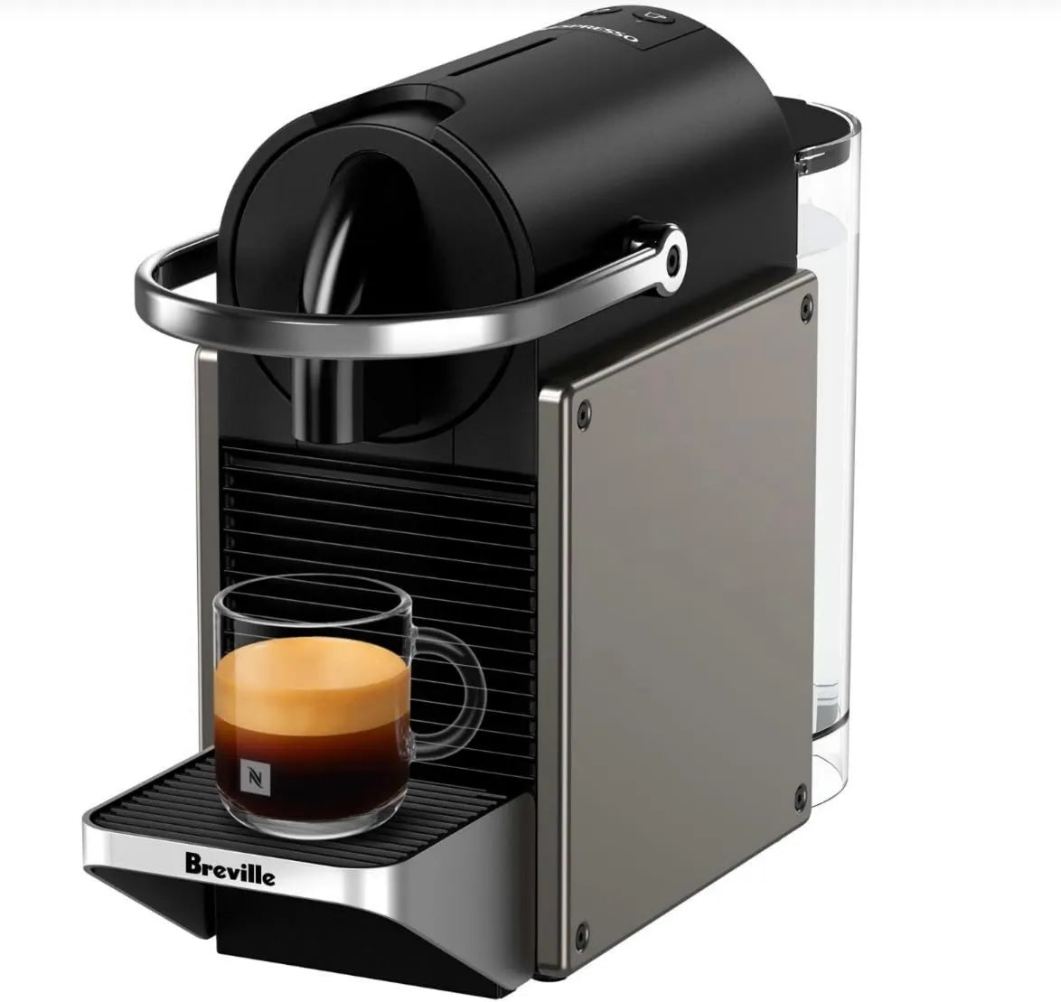 Nespresso Pixie Original Espresso Machine, Titan, Countertop Coffee Maker with Pressure Brewing