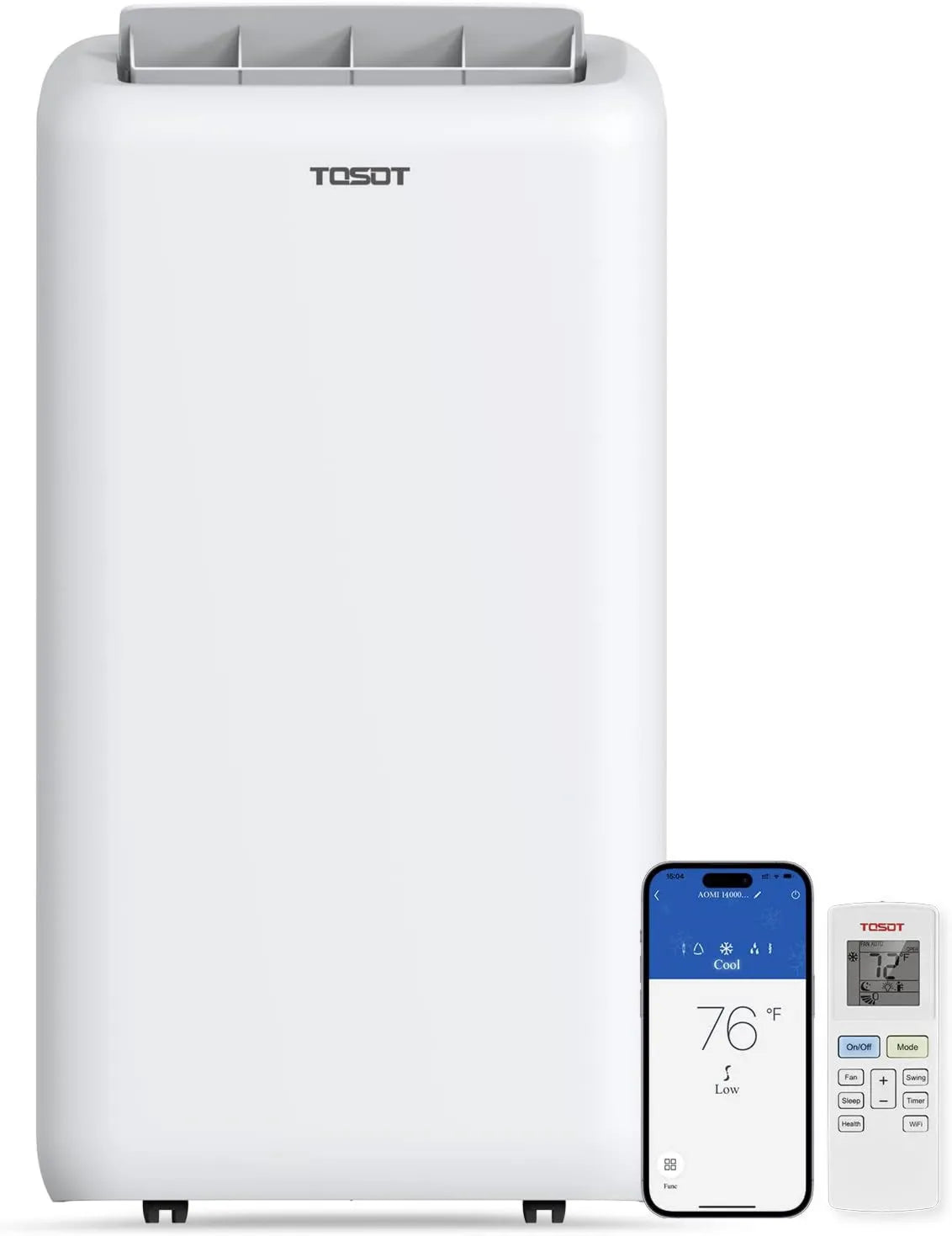 Air Conditioner Smart WiFi Portable TOSOT 14 24H, Timer, Compact Portable Design, Heat Function, 000BTU, 9600 BTU, Powerful Cooling Auto Swing