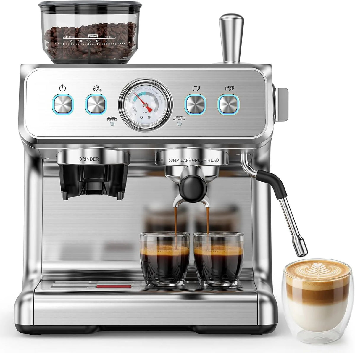 Espresso Machine, 20 Bar, Electactic, 20 Bar Expresso Coffee Machines