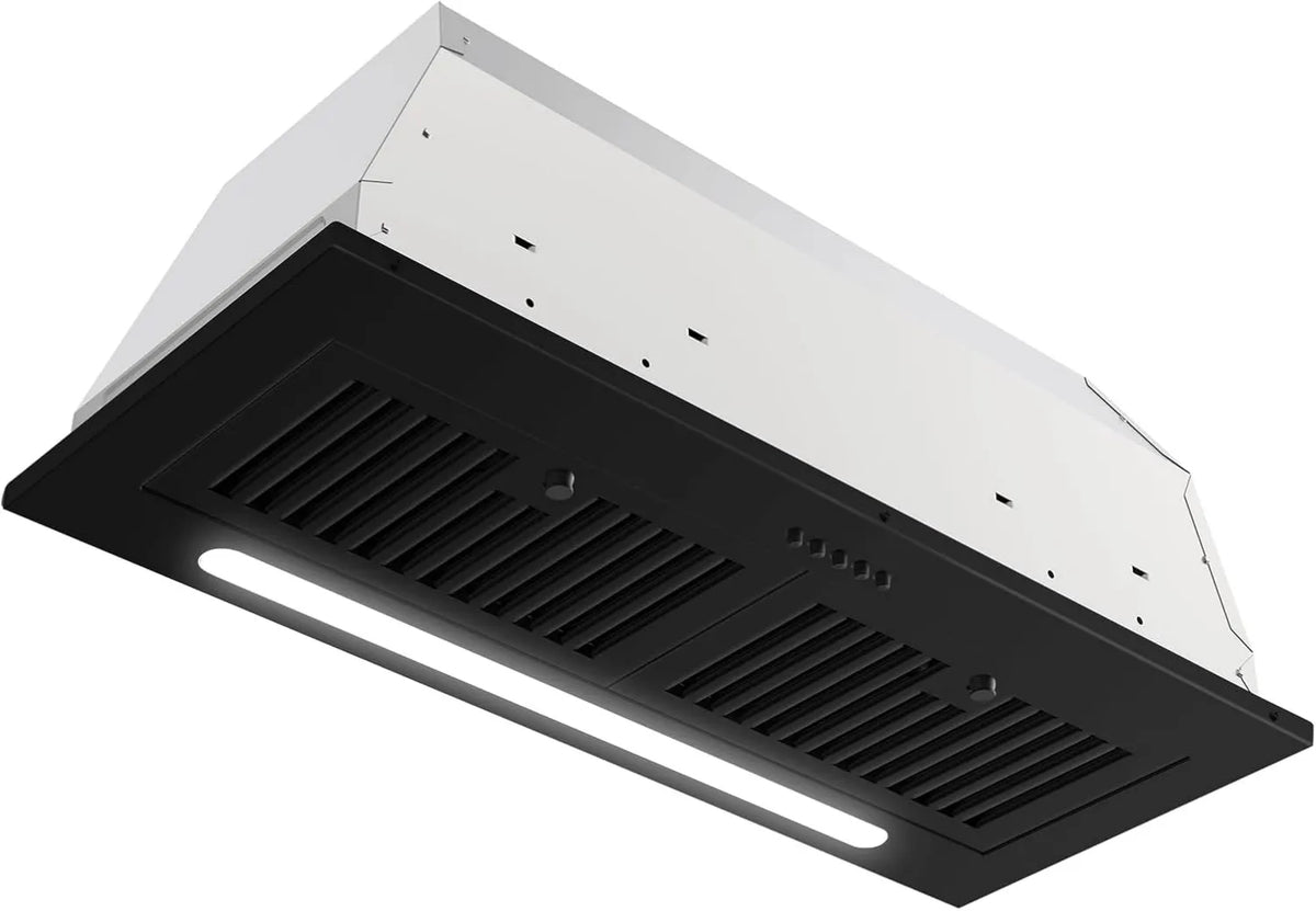 Range Hood, 600 CFM, 30 inch, Kitchen Hood Ducted/Ductless Convertible, Long Led Light Push Button Vent Hood with Baffle Filter, Stainless Steel