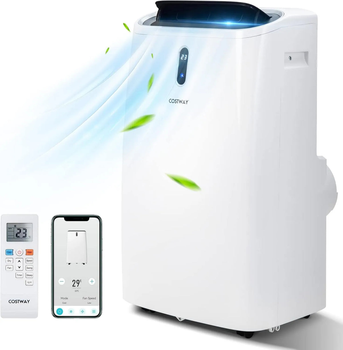 Air Conditioner 12000BTU Portable 4-in-1, WiFi, 3 Speeds, Remote Control, Compact Portable Design, COSTWAY