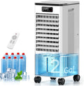 4-in-1, Touch Controls, 15ft, 4-in-1 Evaporative Air Cooler, Swamp Cooler with 2-Gallon Tank, Windowless Cooler for Home Office