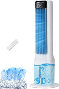 24H, 2.4 Gal, 3-in-1, 4 Modes, 3 Speeds, Timer, Compact Portable Design, 4 Ice Packs, 3 In 1 Swamp Cooler for Bedroom, Dual Water Tank