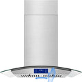 Range Hood 3-speed, Touch Controls, Stainless Steel, Ceiling-Mount Installation, Island-Mount Design, 700 CFM, 30 Inch, Kitchen Exhaust Hood