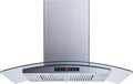 Range Hood, 36 In, Touch Controls, Stainless Steel, Island-Mount Design, 2 pcs Charcoal Filters and Touch Sensor Control