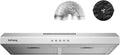 Range Hood IsEasy Under 3-Speed, 250 CFM, 30 Inch, Stainless Steel, Ducted/Ductless Convertible, LED Light and Reusable Charcoal Filter