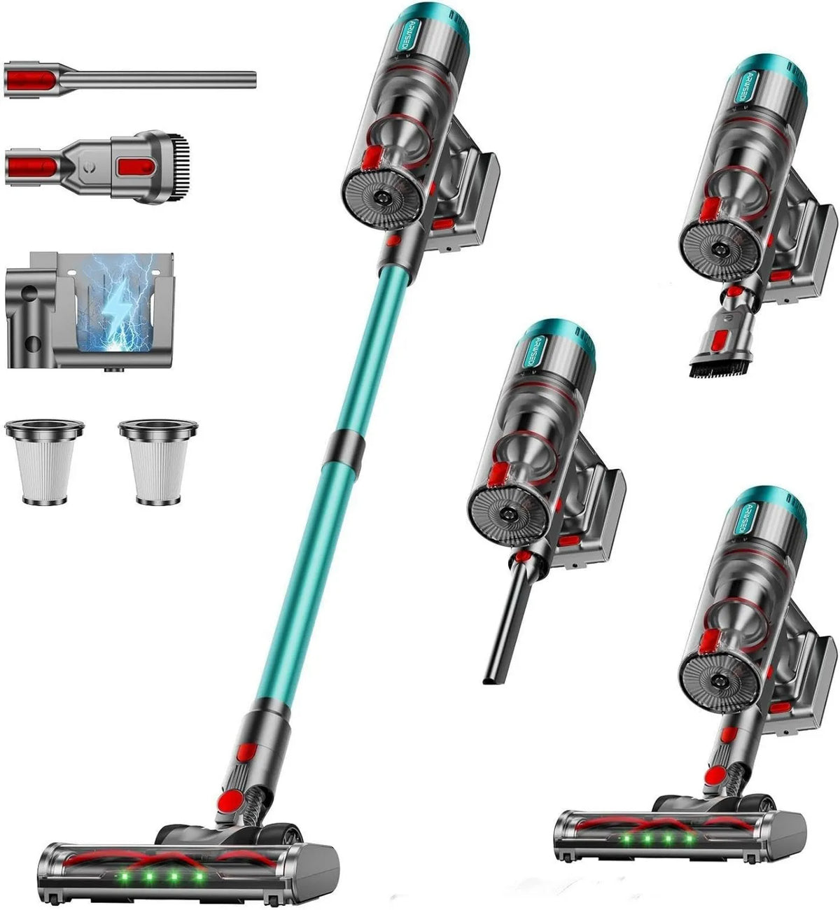 Cordless Stick Vacuum 60KPA, 650W, 80Mins, Cordless Design, Rechargeable, Anti-Tangle Brush, LED Screen