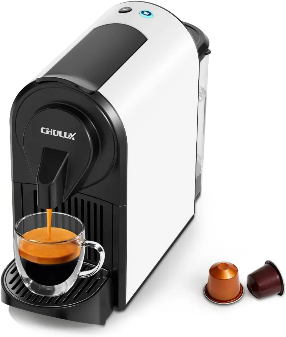 Espresso Machine, Fast Brewing, CHULUX, White, Countertop Coffee Maker with Pressure Brewing