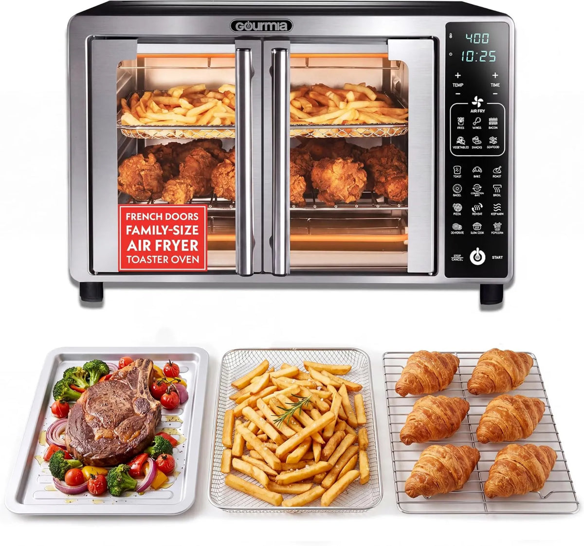 Toaster Oven 6-Slice, Stainless Steel, 6-Slice Capacity, Digital Display, Gourmia
