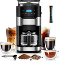 Drip Coffee Maker 10-Cup, Built-In Grinder, Kismile