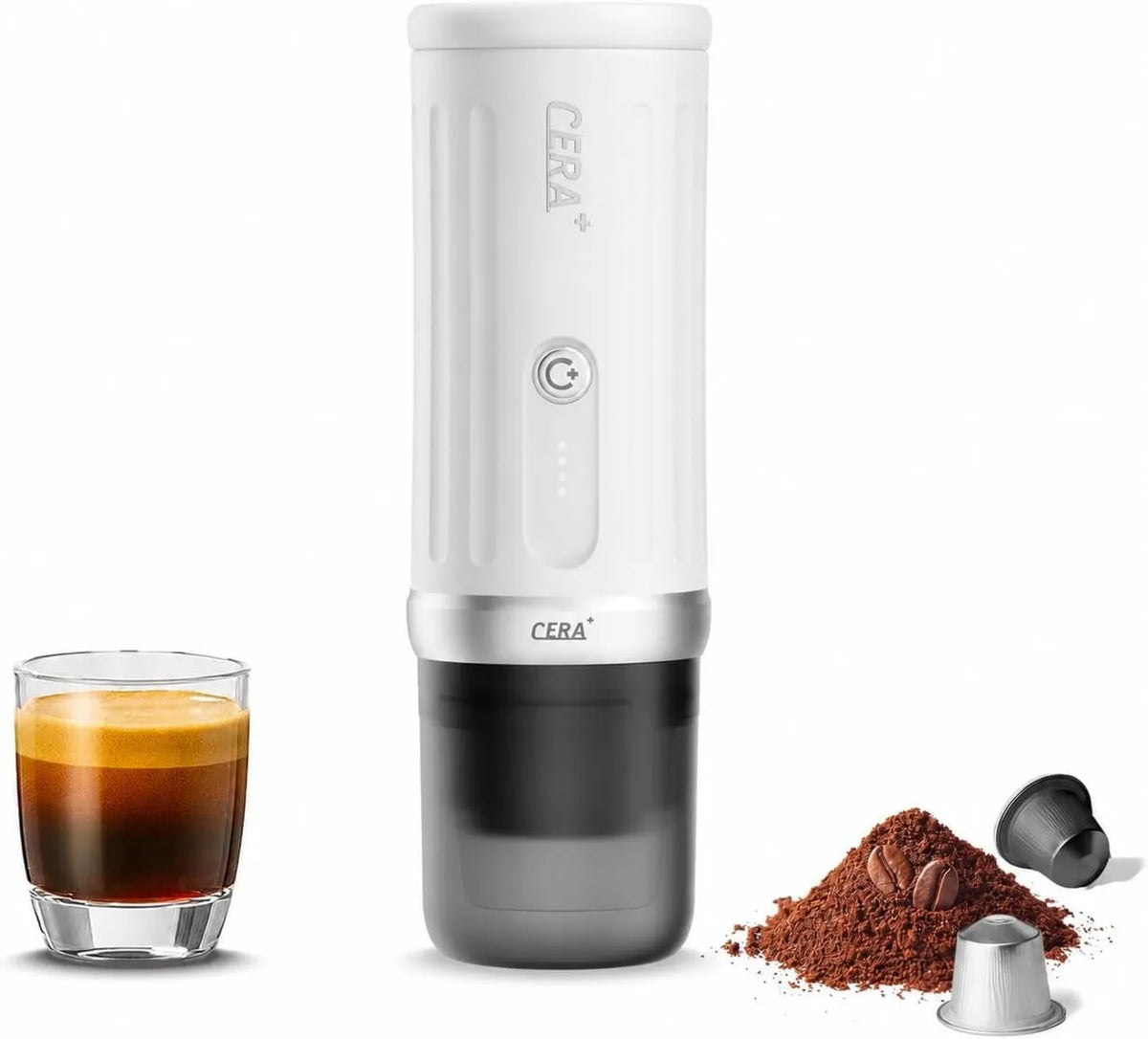 Drip Coffee Maker 13500mAh Self-Heating PCM03S, Compact Portable Design, Heat Function, CERA+
