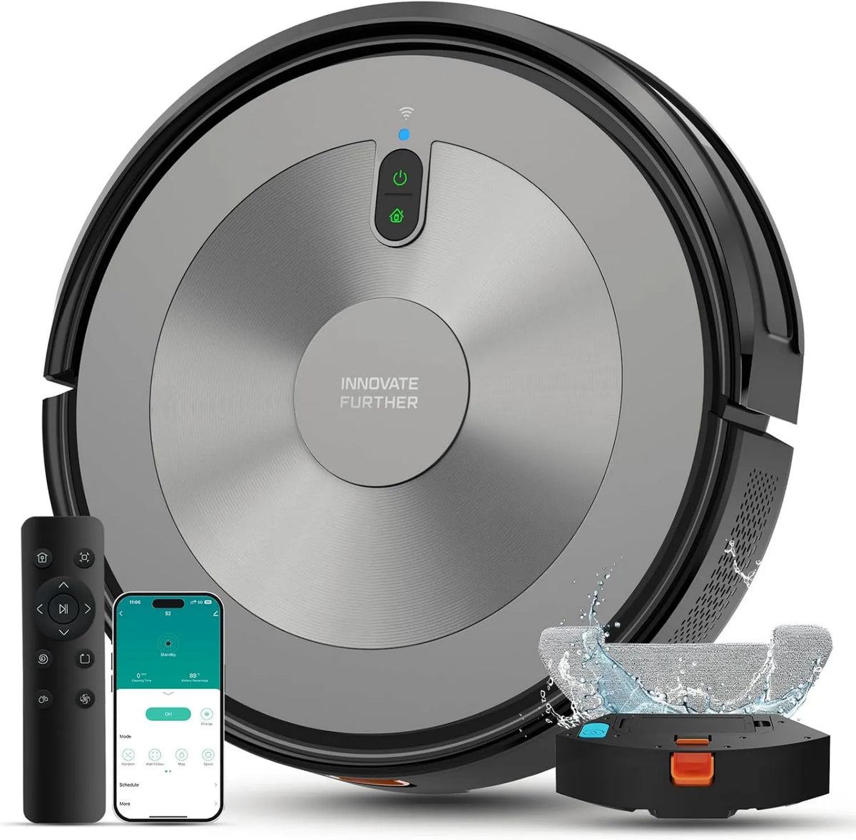 Robot Vacuum and Mop, 5000Pa, Voice Control, Vacuuming and Mopping, Pet Hair, Carpet Boost