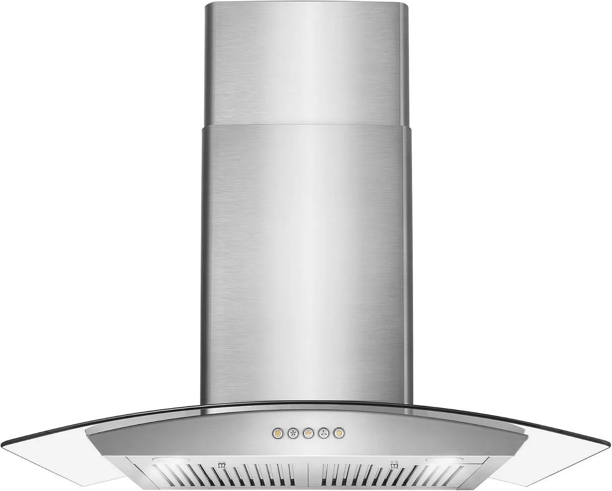 Range Hood, 380 CFM, 30 in, Stainless Steel, Wall-Mountable