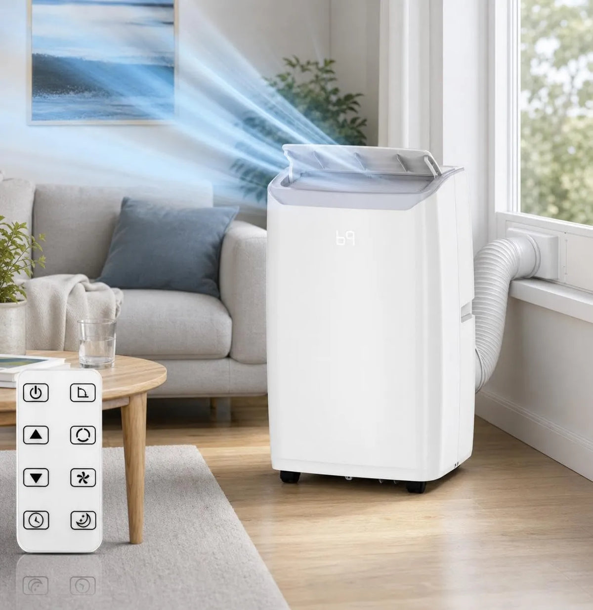 3-in-1, 14000 BTU, 750 Sq.Ft, Auto Swing, Timer, Compact Portable Design