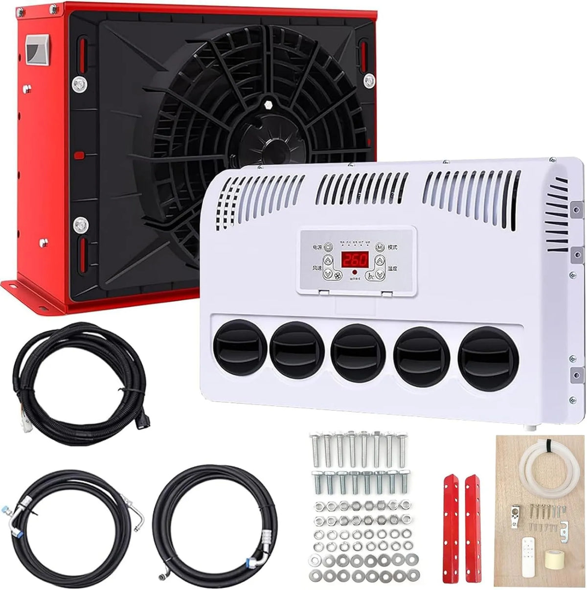 Ductless Mini Split System 12V DC Truck, Bus Caravan Crane Excavator Van ac Fast Cooling, Easy Install