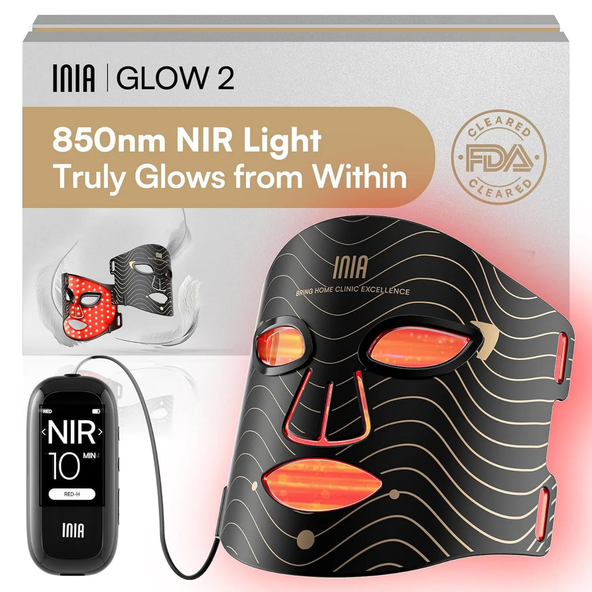 LED Light Therapy Device 850nm, Red Light Therapy, 4 Modes, 850nm NIR, INIA