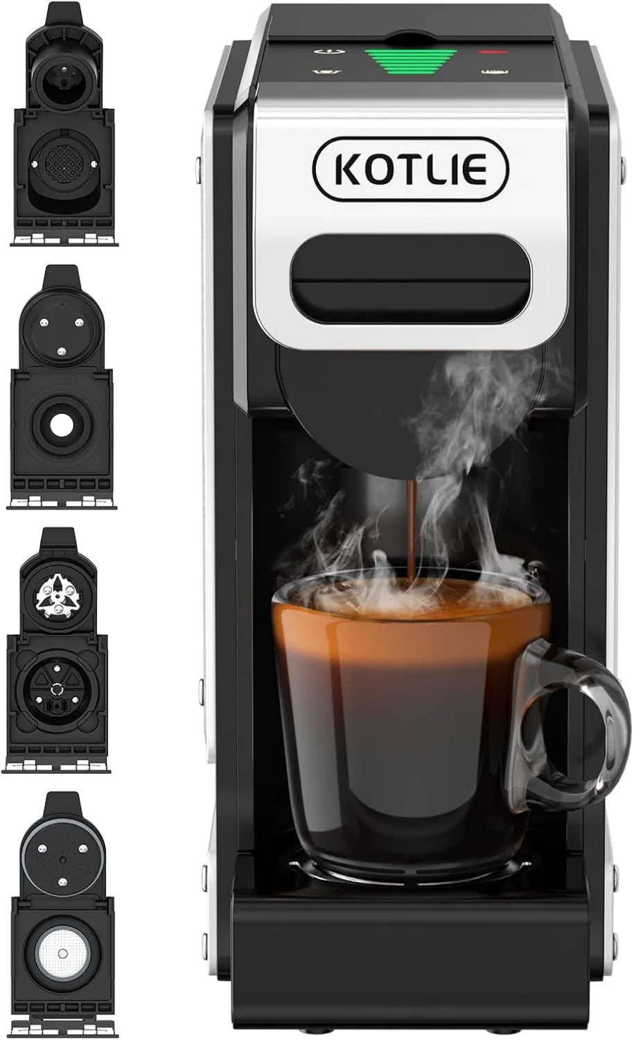 Drip Coffee Maker Single Serve 4-in-1, 19Bar, 1L, Single-Serve Brewing, K-Cup Pod Compatible, KOTLIE