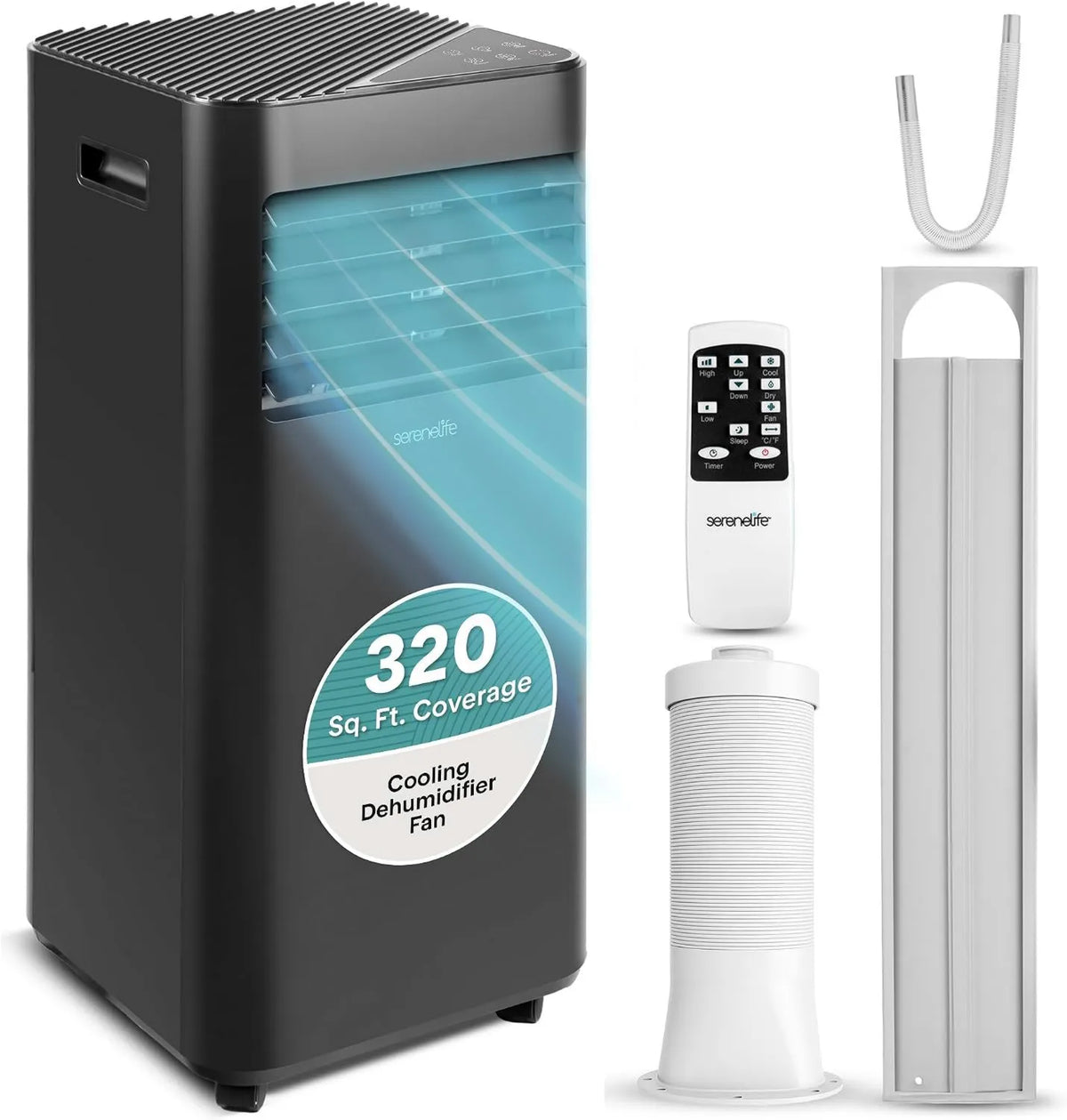 Air Conditioner 10000 BTU Portable, 115V, Mini AC Unit for Bedroom, Window Mount Kit Included, Compact Portable Design, SereneLife