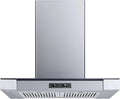Range Hood, 30 In, Stainless Steel, Island-Mount Design