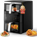 Air Fryer, 13QT, Dual-Basket Cooking, Hot-Air Countertop Cooker