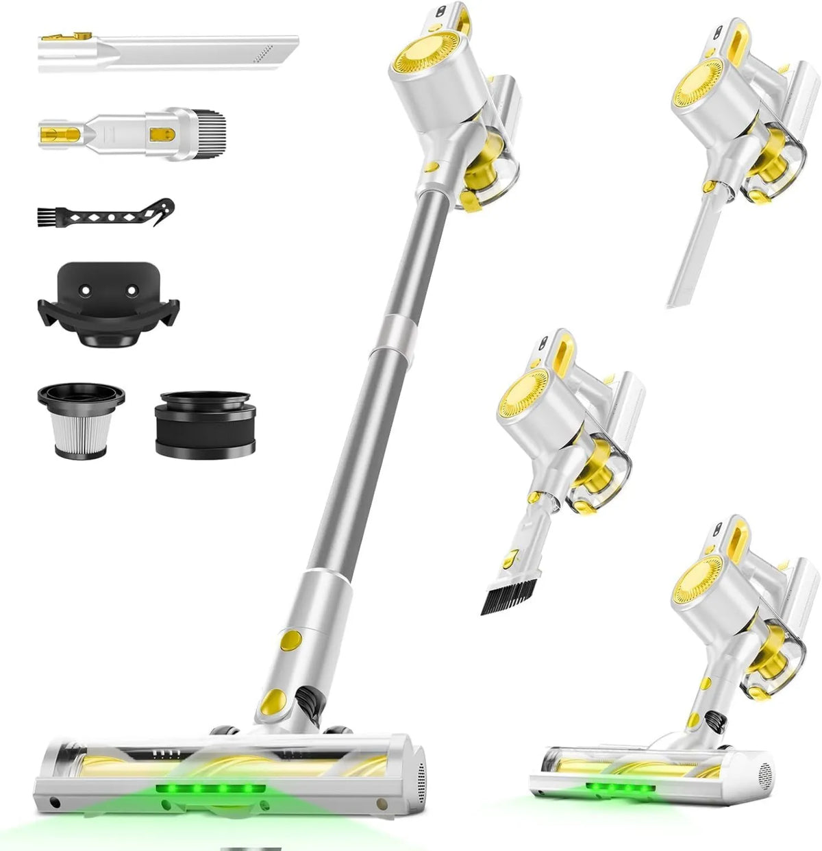 Cordless Stick Vacuum 6-in-1, Cordless Design, Rechargeable, Anti-Tangle Brush, 6-in-1 Lightweight Handheld Vacuum for Pet Hair, Hard Floor
