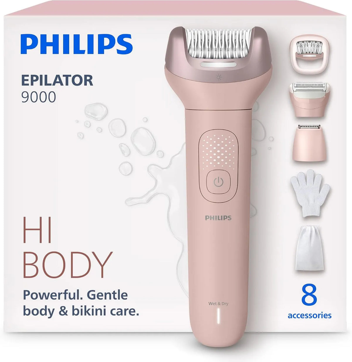 Philips BRE717 Electric Epilator, 60 min, Body and Bikini, Model BRE717/00, Hair Removal for Legs, Cordless Design, Wet-to-Dry Use, For Bikini Area