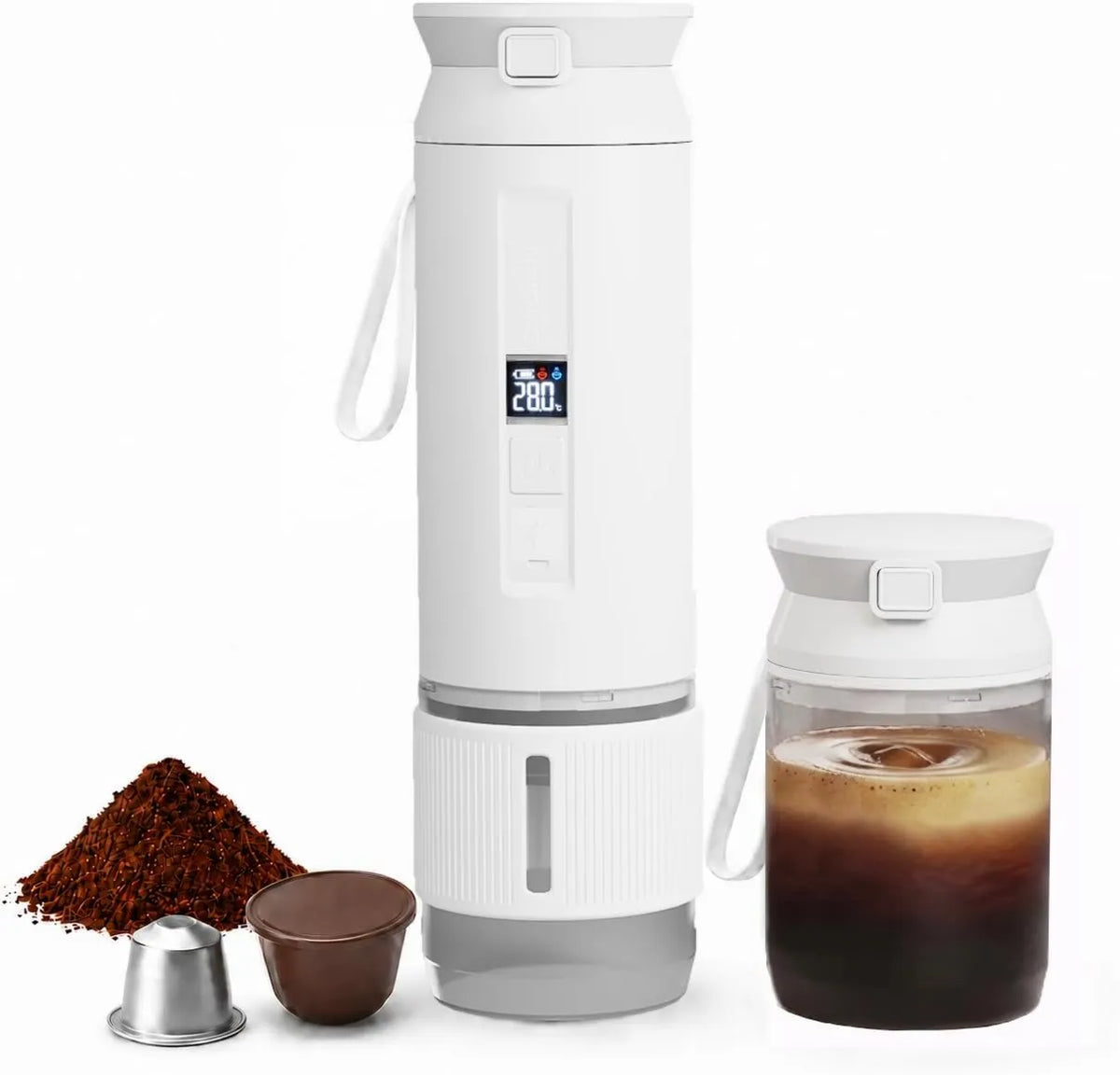 Drip Coffee Maker Travel Mini 4-in-1, Compact Portable Design, Travel Mini Coffee Machine Camping RV