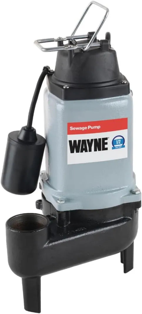 HP Cast Iron Submersible Sewage Pump WCS50T, 1/2 HP, WAYNE