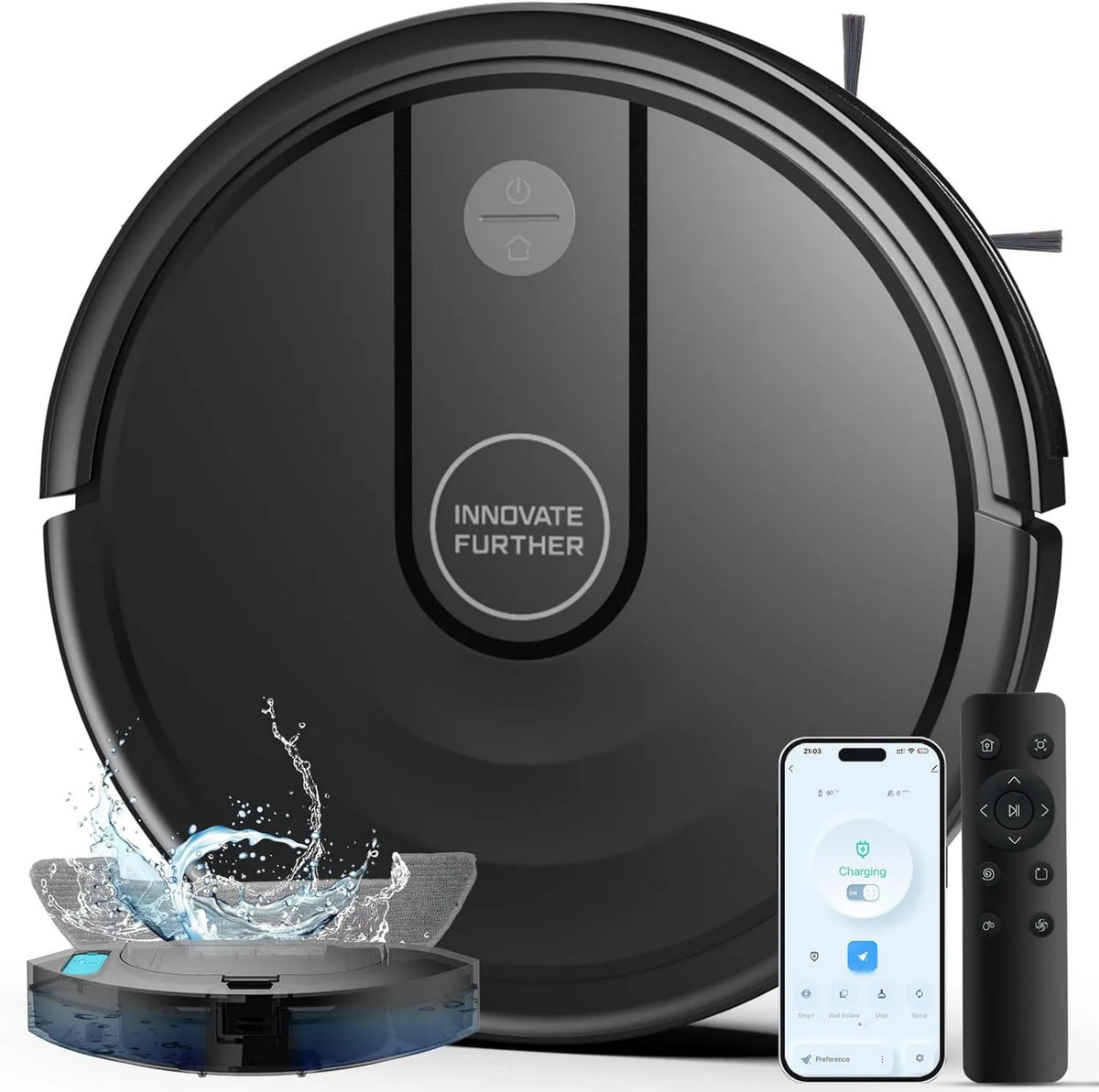 Robot Vacuum and Mop 3-in-1, 5000Pa, Vacuuming and Mopping, App/Alexa Control, Carpet and Floors, Ideal for Pet Hair