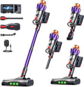 Cordless Stick Vacuum 50KPa, 600W, 60Mins, Carpets & Hard Floors, Lightweight Handheld Vacuum for Pet Hair, Cordless Design, Anti-Tangle Brush