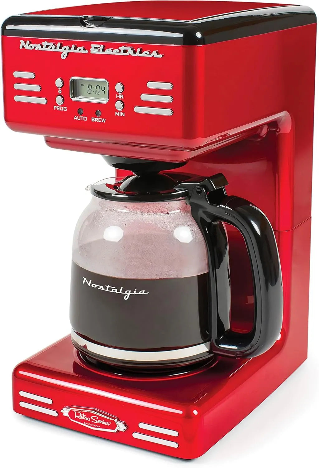 Drip Coffee Maker 12-Cup, Automatic Shut-Off & Keep Warm, Pause-And-Serve Function, Programmable Brewing, Nostalgia