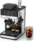 Espresso Machine, 20 Bar, Machine with Grinder & Milk Frother