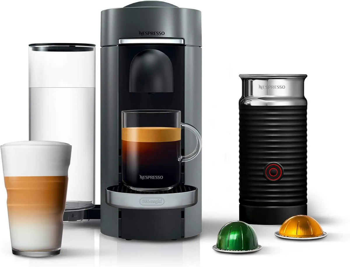 De'Longhi Capsule Coffee Machine, 110 Volts, Titan with Aeroccino Milk Frother