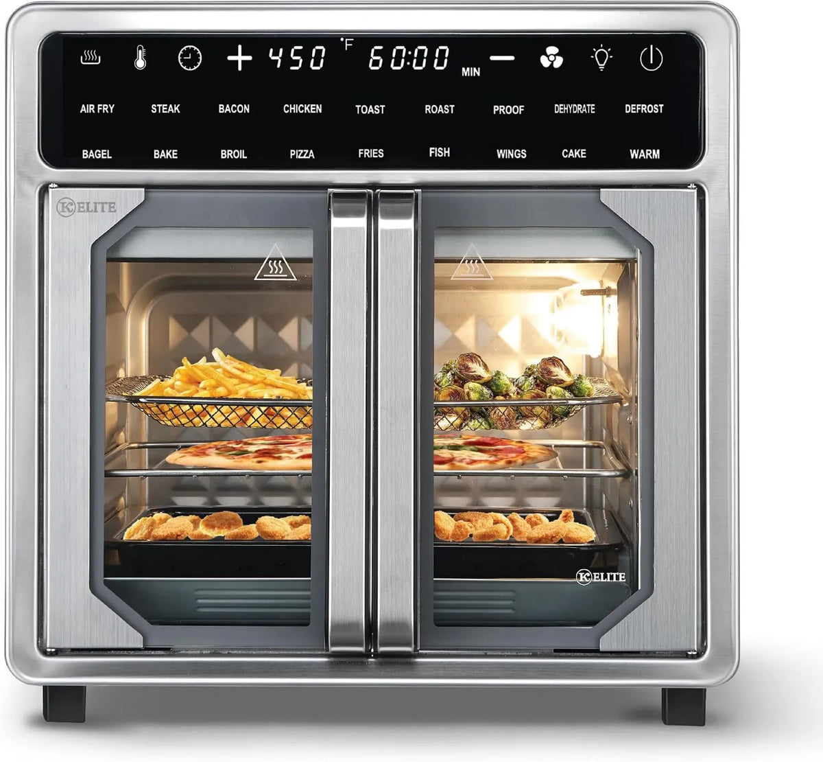 Air Fryer Elite French Door, 16 Quarts, Stainless Steel, Kitchen
