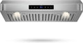 Range Hood 30' Under Cabinet 1200CFM, 4-Speed, Touch Controls, Stainless Steel, Vacuum Suction, 4-Speed Exhaust Fan, Smart Touch Panel