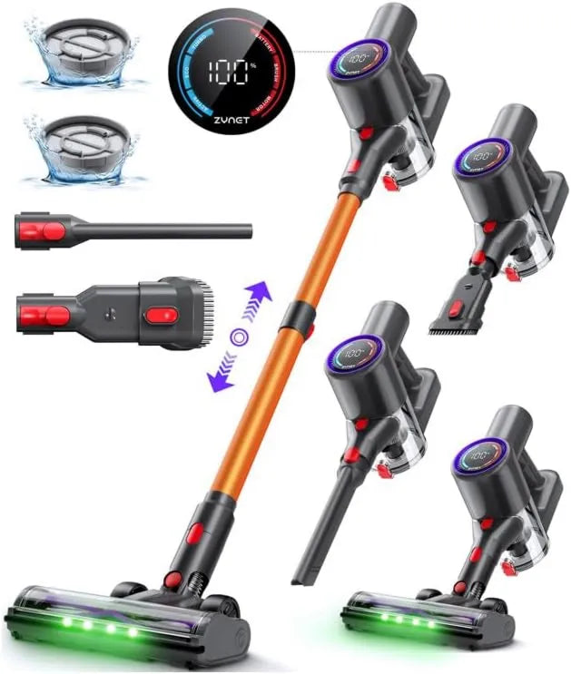 Cordless Stick Vacuum 500W/45KPA/Max.40Mins, Cordless Design, Self-Standing