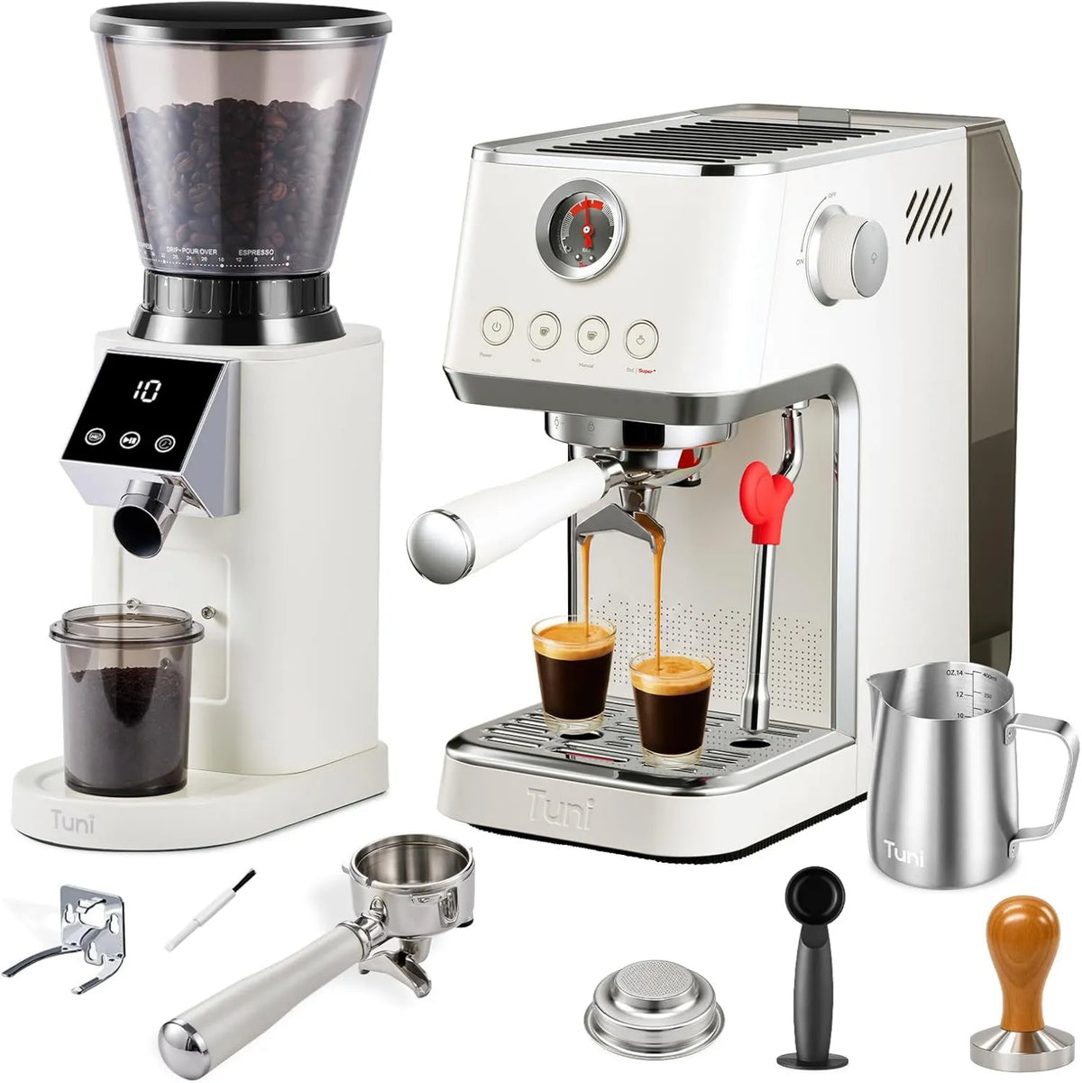 Espresso Machine Gen3, Tuni, Ivory, Countertop Coffee Maker with Pressure Brewing