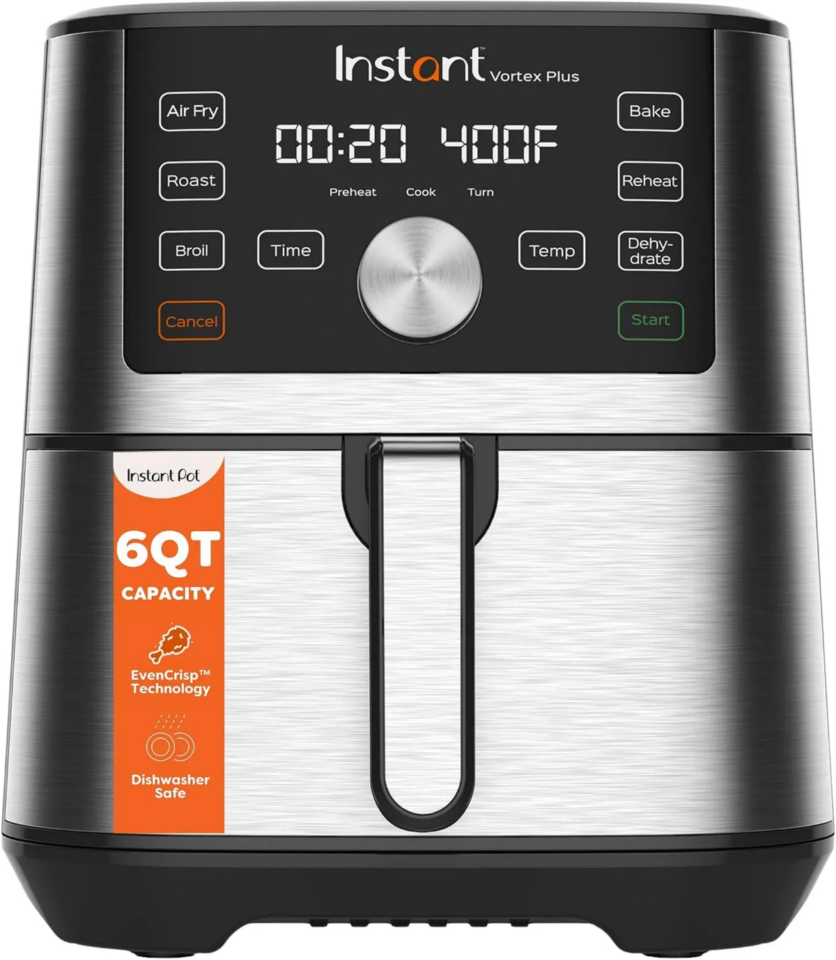 Instant Pot 6-in-1 Air Fryer, 6QT, Stainless Steel, from the Makers of Instant Pot, Dishwasher-Safe Airfryer basket