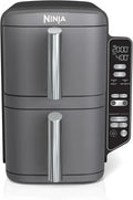 Ninja SL400 Air Fryer, 10 QT, 2-Basket, 4-in-1, Cooks 4 Foods at Once, Easy Meals, Easy Clean, Smart Finish & Match Cook, Compact Portable Design