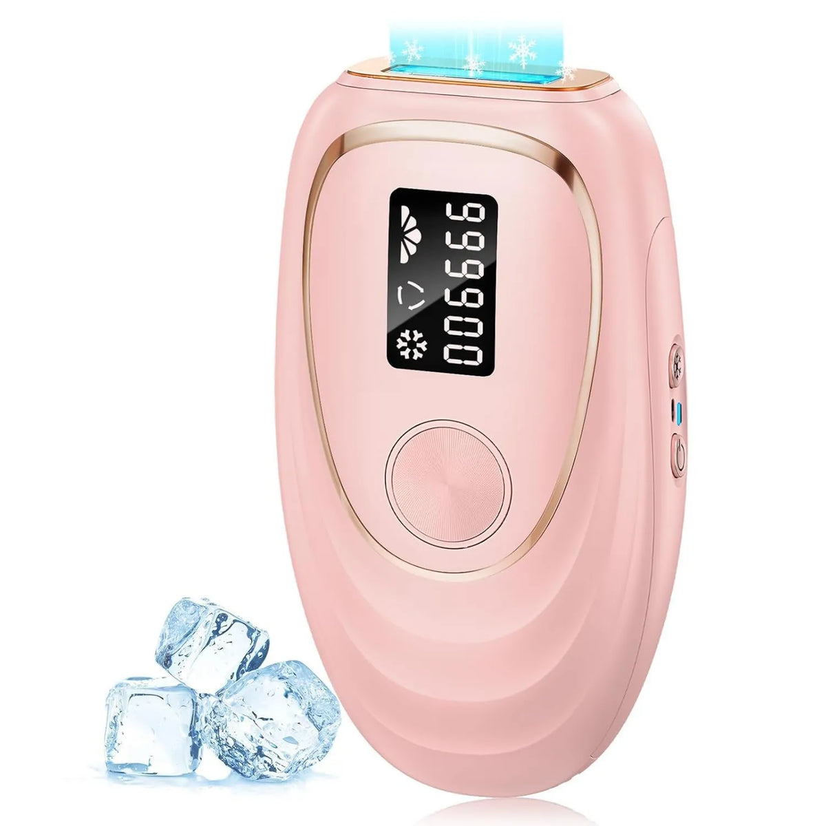 IPL Hair Removal Device, Ice-Cooling Technology, For Women and Men, For Face and Body, At-Home Use, Laser Hair Reduction, For Bikini Area, Hot Pink