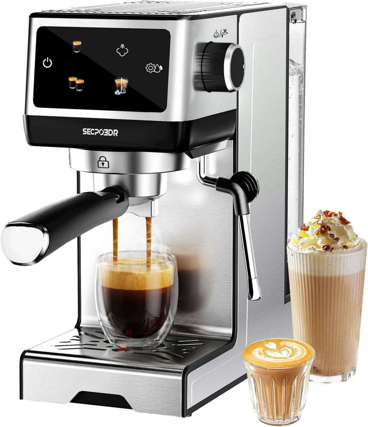 Espresso Machine 20 Bar, Touch Controls, Cold Brew, Touch Screen
