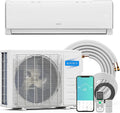 Ductless Mini Split System 11500 BTU Wifi Enabled SEER2, 17 SEER2, 115V, Heat Pump & Installation Kit, ROVSUN